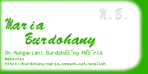 maria burdohany business card